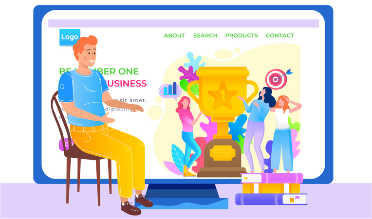 Online store landing page  Illustration