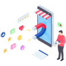 online store marketing attraction illustrations free
