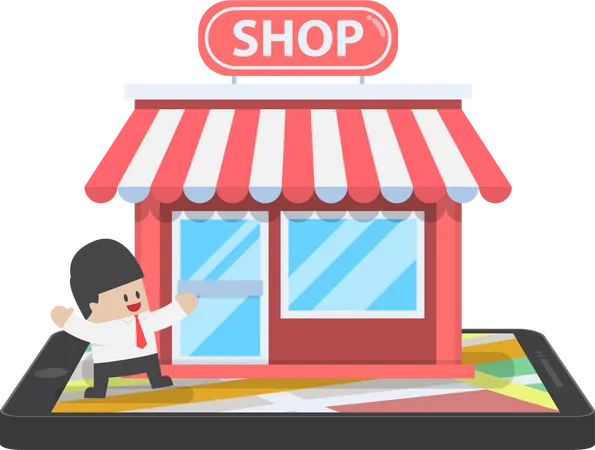 Online Store On Mobile Phone Online Shopping Concept Illustration