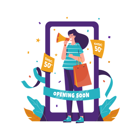 Online store opening soon Illustration