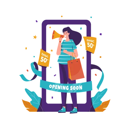 Online store opening soon Illustration