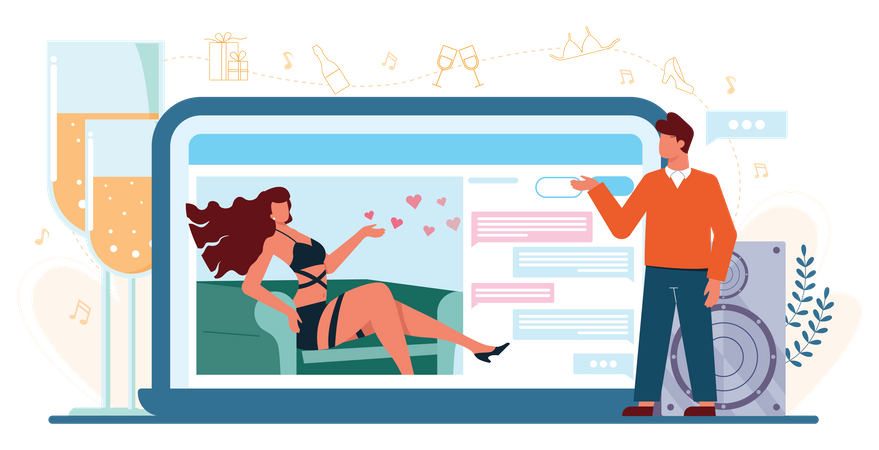 Online Stripper service platform Illustration