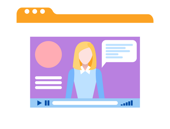 Online student education video platform  Illustration