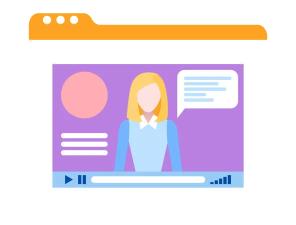 Online student education video platform  Illustration