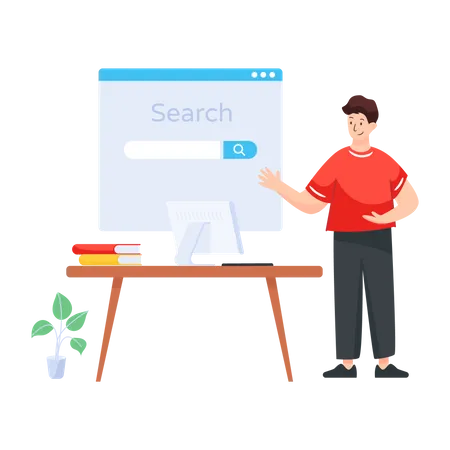 Online Study Research In Flat Illustration Illustration