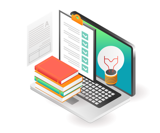 Online Study Schedule Plan  Illustration