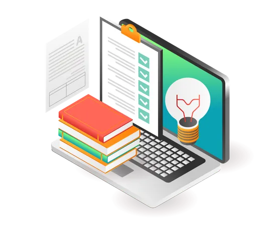 Online Study Schedule Plan  Illustration