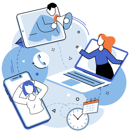 Online success project relied on seamless teamwork  Illustration