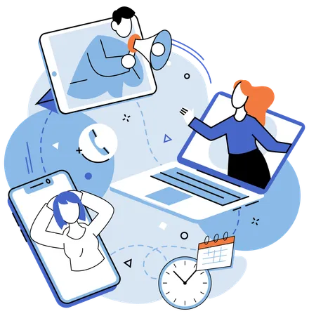 Online success project relied on seamless teamwork  Illustration