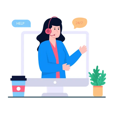Perfect Design Icon Of Online Support Illustration