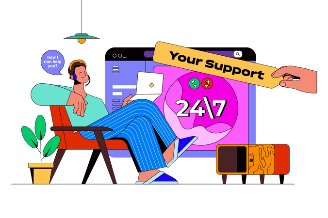 Online Support  Illustration