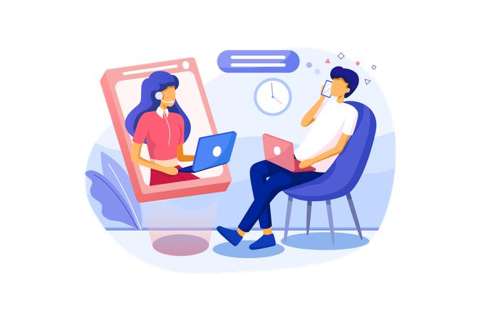 Online Support  Illustration