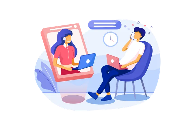 Online Support  Illustration