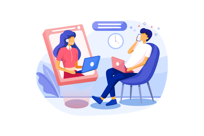 Online Support  Illustration