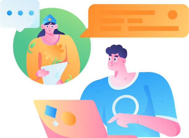 Online Support  Illustration