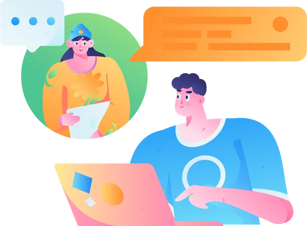 Online Support  Illustration