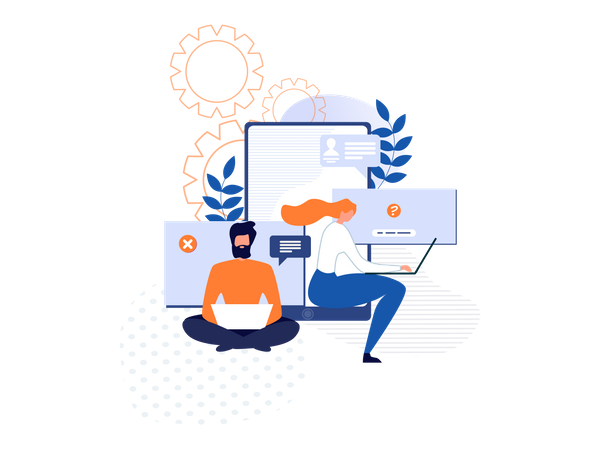Online Support  Illustration