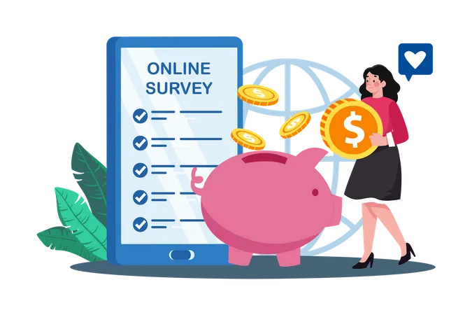 Online Surveys Offer Cost Effective Data Collection Illustration