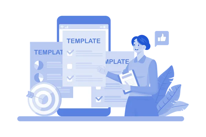 Online survey platforms offering customizable template option  Illustration