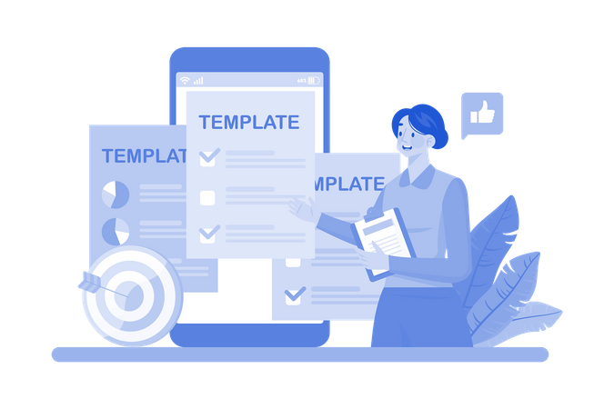 Online survey platforms offering customizable template option  Illustration