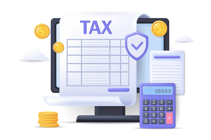 Online tax calculation  Illustration