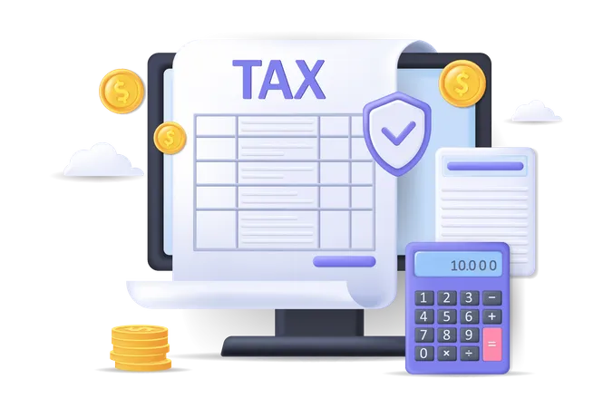 Online tax calculation  Illustration