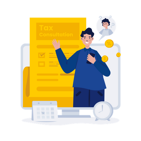 Online tax consultation  Illustration