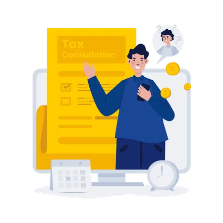 Online tax consultation  Illustration