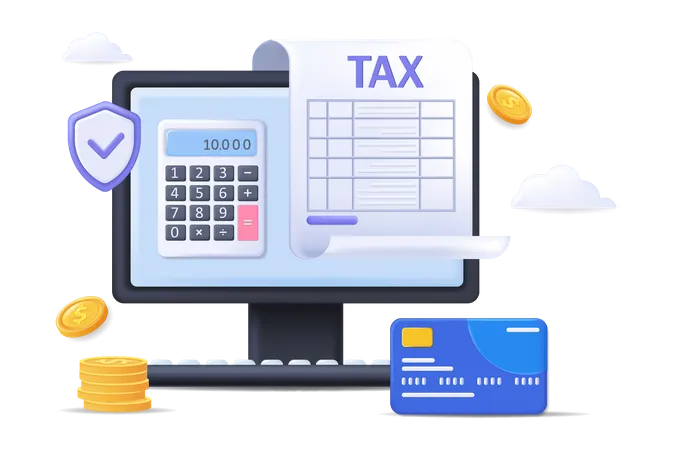 Online Tax Filling  Illustration