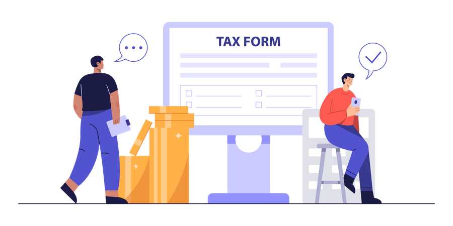Online tax form Illustration