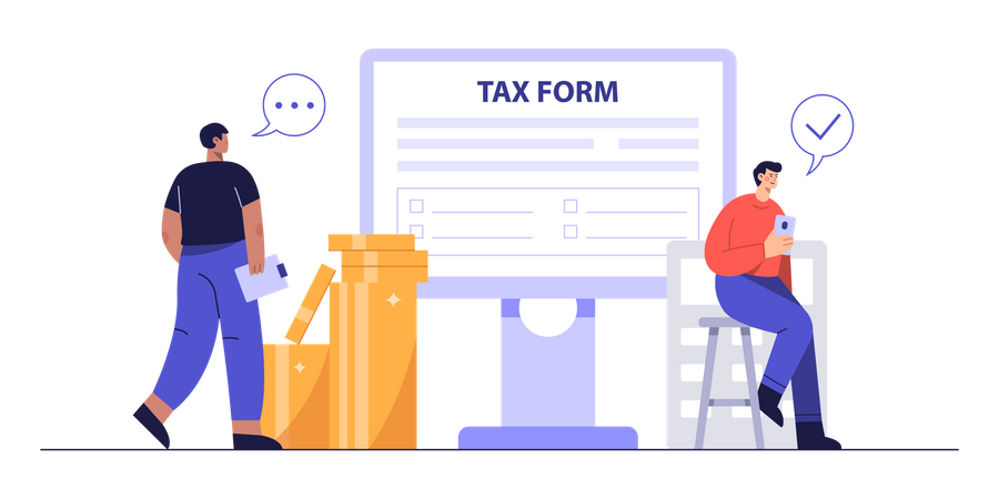 Online tax form  Illustration