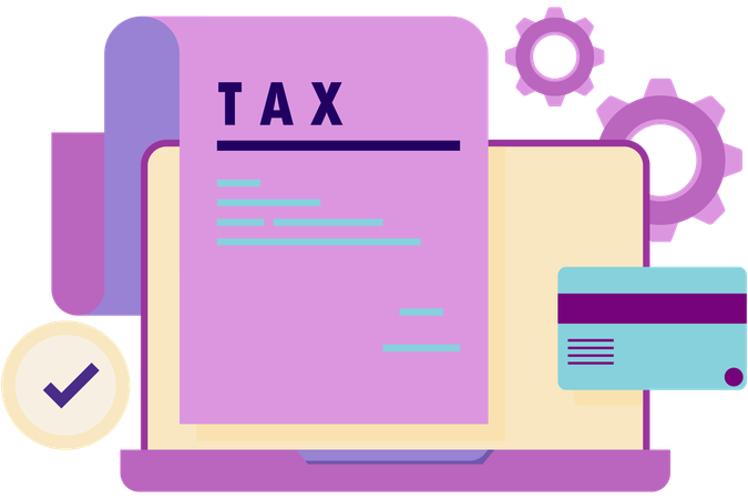 Online Tax Payment  일러스트레이션