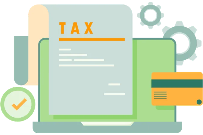 Online Tax Payment  일러스트레이션