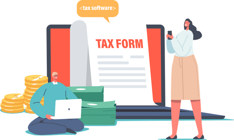 Online Tax Payment Illustration