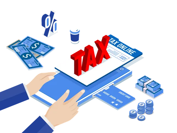 Tax Business Concept The Young Businessman Is Under Pressure Because He Doesnt Have Enough Money To Pay His Taxes Because He Is Charged Back Taxes On His Business Investor Has Stress From Tax Illustration