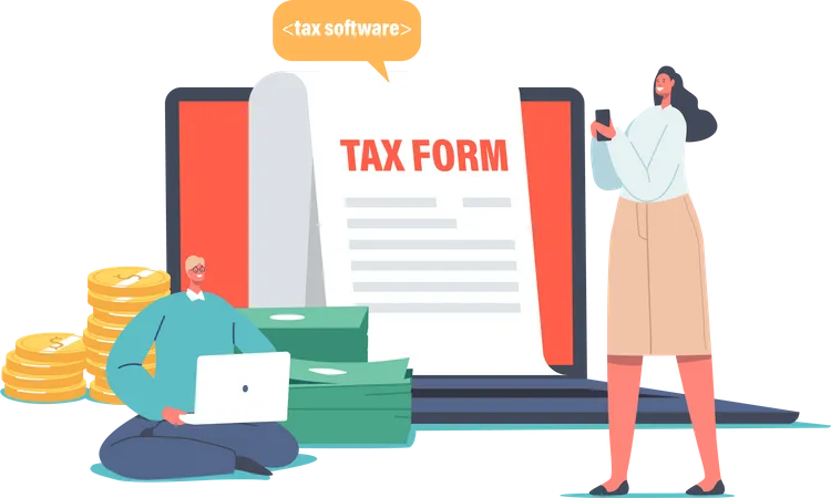 Online Tax Payment  Illustration