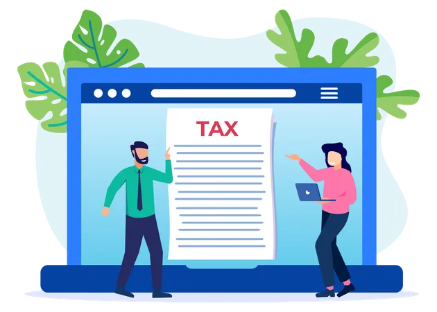 Online Tax Payment  Illustration