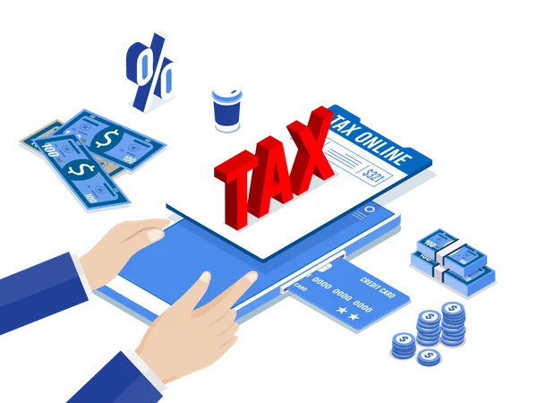 Online Tax Payment  Illustration