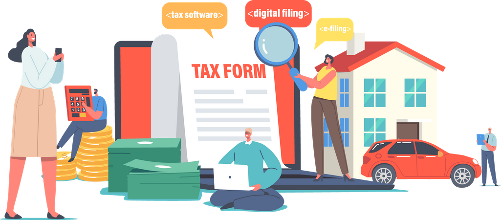 Online Tax Payment  Illustration