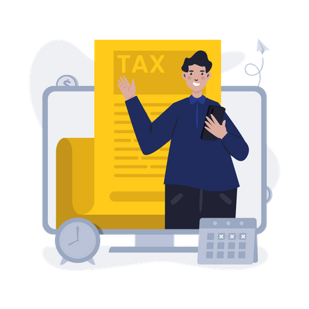 Online tax report Illustration