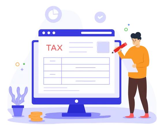 Online Taxes Illustration