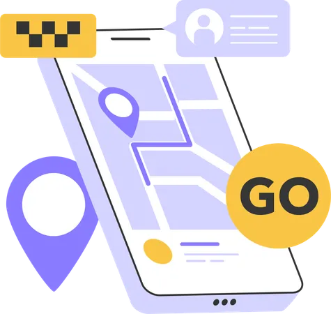 Online taxi booking app  Illustration