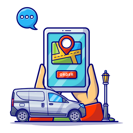 Online taxi booking app Illustration