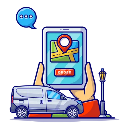 Online taxi booking app  Illustration