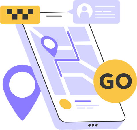 Online taxi booking app  Illustration