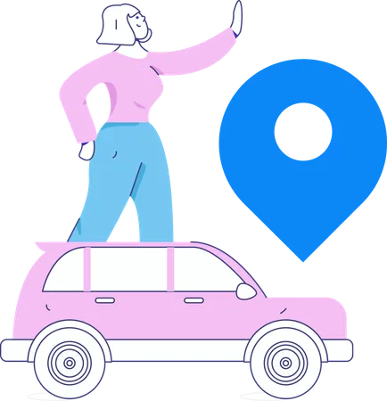 Online Taxi Booking  Illustration