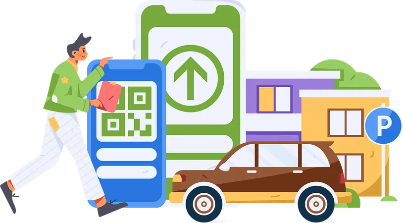 Online Taxi Booking  Illustration