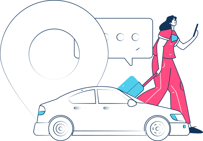 Online Taxi Booking  Illustration