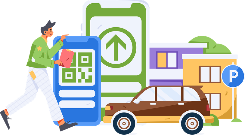 Online Taxi Booking  Illustration