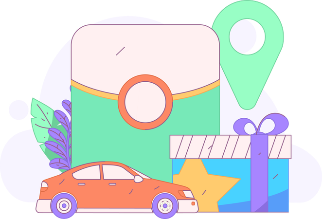 Online Taxi Booking  Illustration